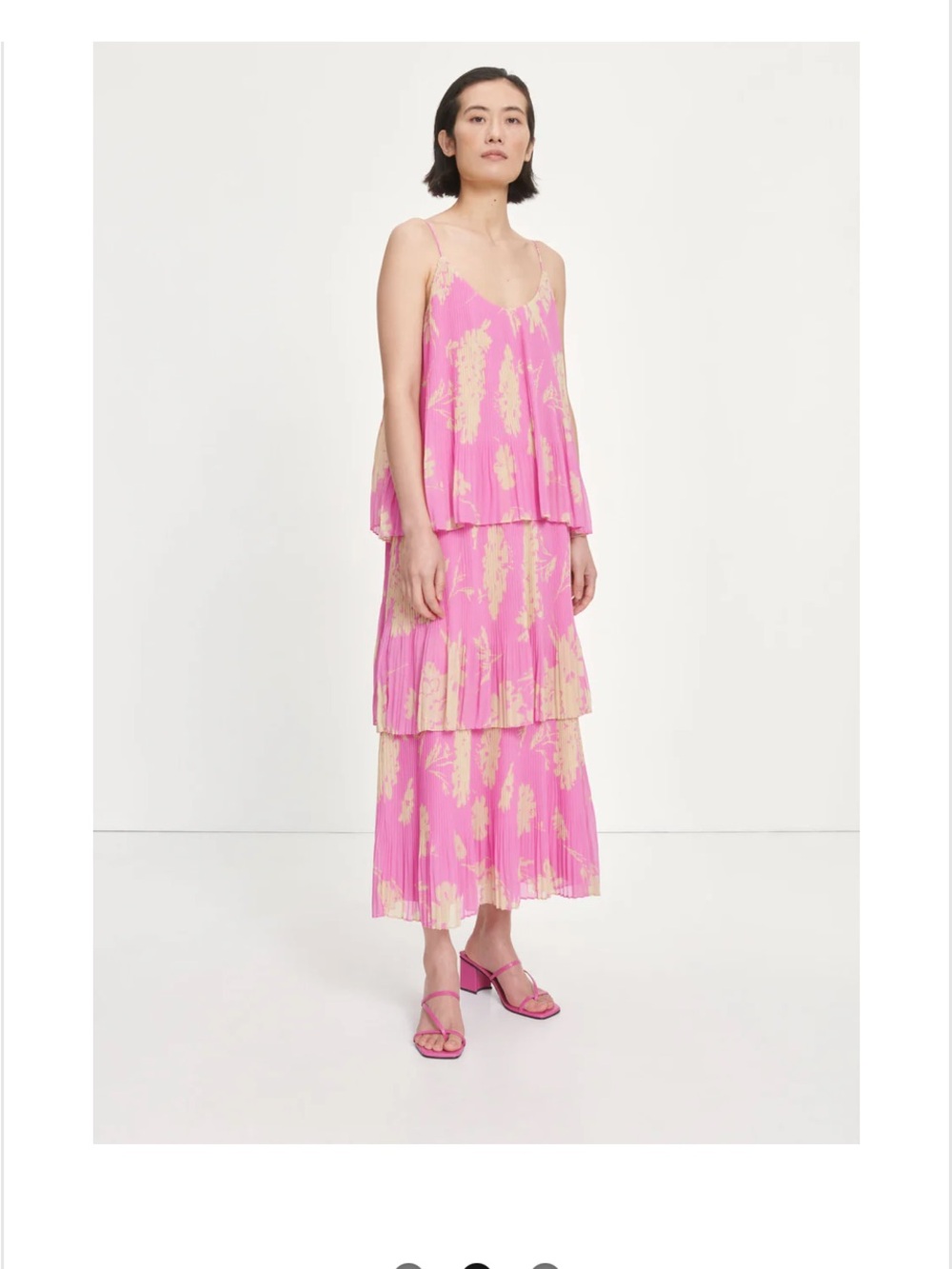 SAMSOE Pink and Cream Tiered Maxi Dress